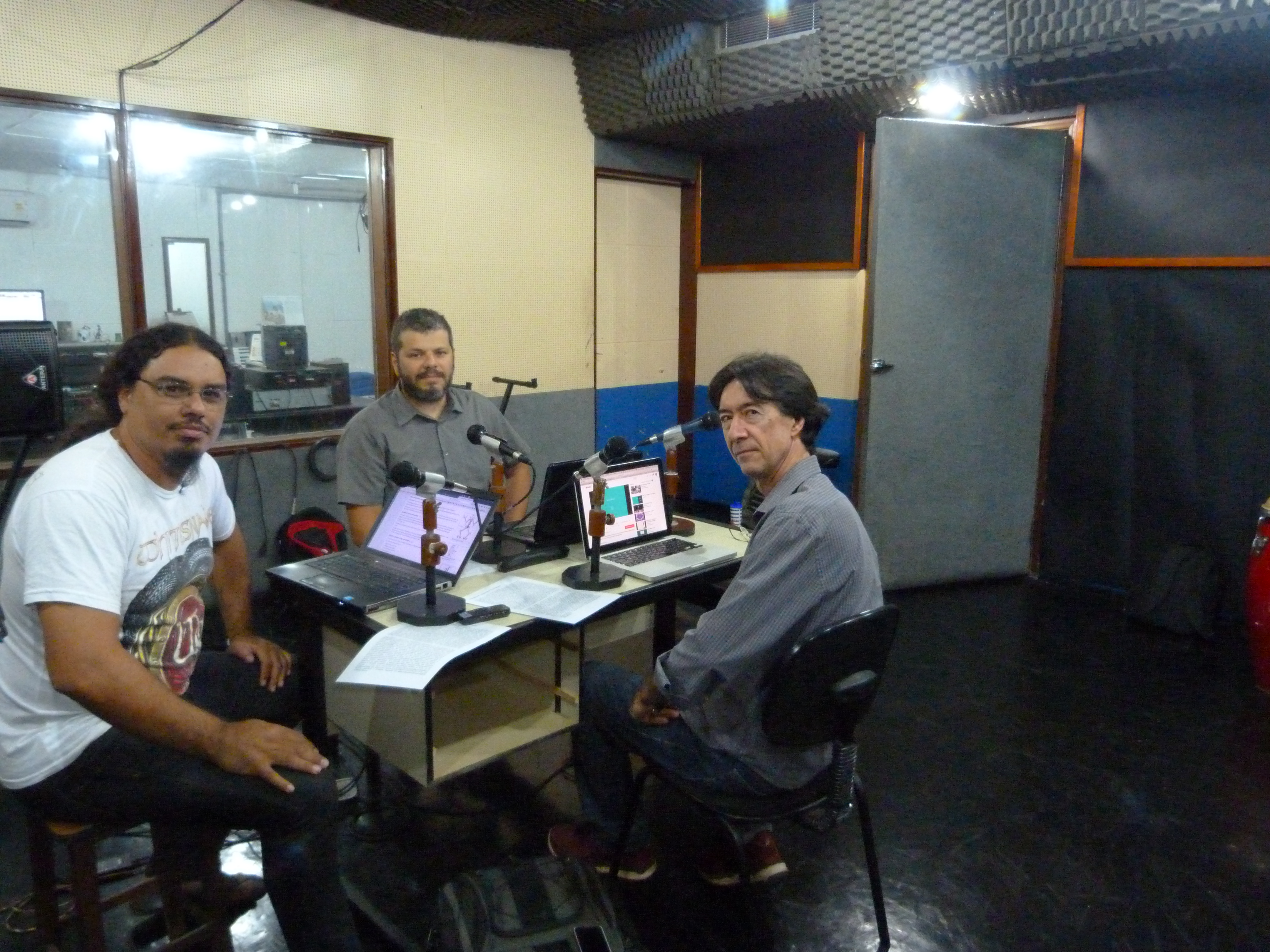 Foto da gravação do primeiro programa